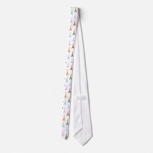 Regenbogen-Paris-Eiffelturmmuster Krawatte (Rückseite)
