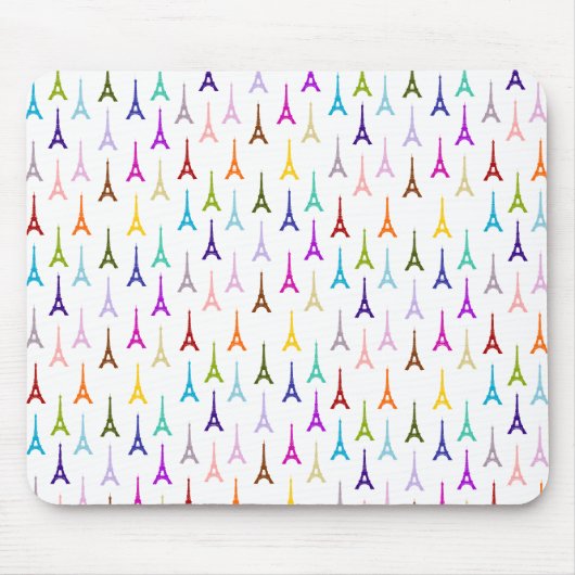 Regenbogen-Paris-Eiffelturmmuster Mousepad (Vorne)