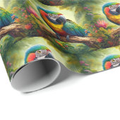 Regenbogen-Parrots tropische Maca Geschenkpapier (Rolleneckpunkt)