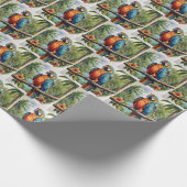 Regenbogen-Parrots tropische Maca Geschenkpapier (Ecke)