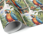 Regenbogen-Parrots tropische Maca Geschenkpapier (Rolleneckpunkt)