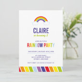 Regenbogen-Party Einladung (Stehend Vorderseite)