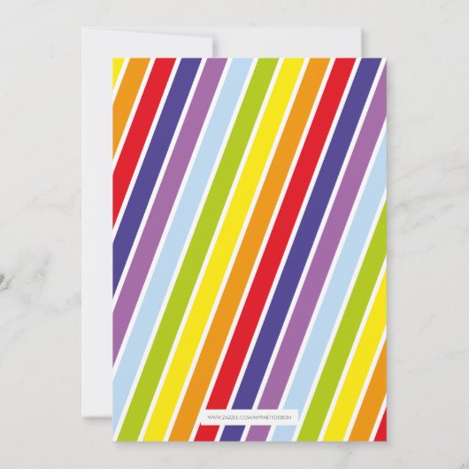 Regenbogen-Party Einladung (Rückseite)