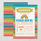 Regenbogen-Party Einladung (Vorne/Hinten)