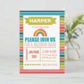 Regenbogen-Party Einladung (Stehend Vorderseite)