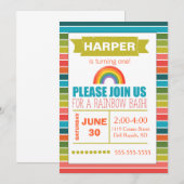 Regenbogen-Party Einladung (Vorne/Hinten)