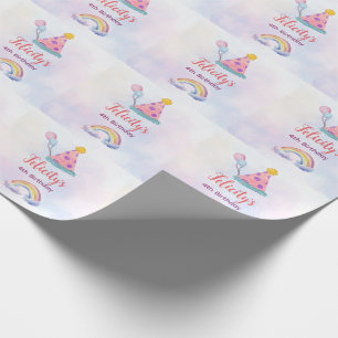 Regenbogen-Pastell-Einhorn-Birthday für jedes Alte Geschenkpapier