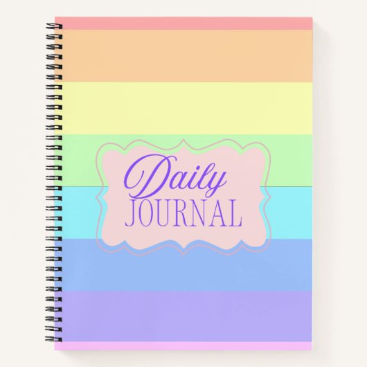 Regenbogen-Pastell-Farbblock-Notizbuch Notizblock (Vorderseite)