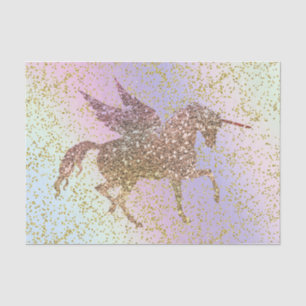 Regenbogen Pastell Gold Glitter Einhorn Geburtstag Seidenpapier
