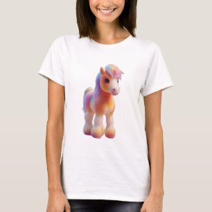 Regenbogen-Pastell-Pony-Illustration Frauen T-Shirt