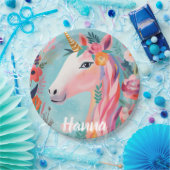 Regenbogen-Pastell-Traum-Einhorn Pappteller (Party)