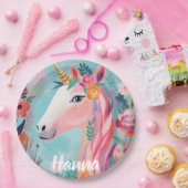 Regenbogen-Pastell-Traum-Einhorn Pappteller (Party)