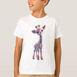 Regenbogen Pastell Whimsical Gepunktete Giraffe Ki T-Shirt