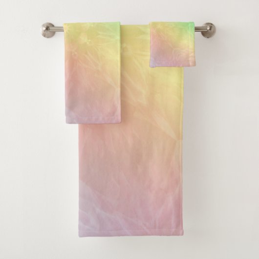 Regenbogen-PastellMandalaentwurf Badhandtuch Set (Insitu)