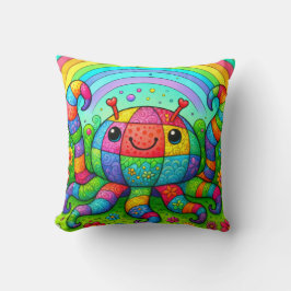 Regenbogen-Patchwork-Farbiger Krake Kissen