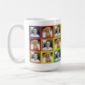 Regenbogen-Patchwork-Haustier-Foto-Quadrat-Muster Kaffeetasse (Links)