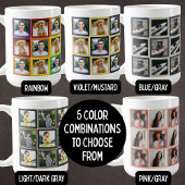 Regenbogen-Patchwork-Haustier-Foto-Quadrat-Muster Kaffeetasse
