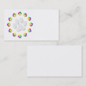 Regenbogen Pawprints Visitenkarten Visitenkarte (Vorne/Hinten)