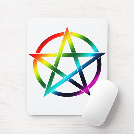 Regenbogen-Pentagramm Mousepad (Mit Mouse)