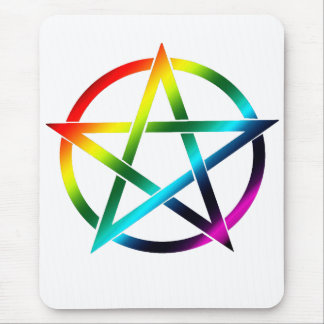 Regenbogen-Pentagramm Mousepad