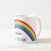 Regenbogen - personalisiert, Ihr Name Kaffeetasse (VorderseiteRechts)