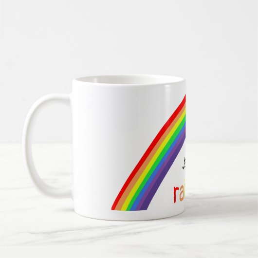 Regenbogen - personalisiert, Ihr Name Kaffeetasse (Links)