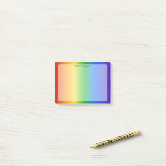 Regenbogen Personalisiert Post-it Klebezettel (Auf Schreibtisch)