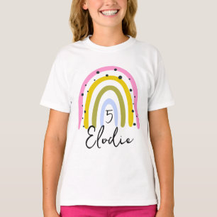 Regenbogen Personalisierter Name Geburtstag Zahl B T-Shirt