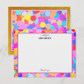 Regenbogen personalisierter Name Monogramm, Dankes Mitteilungskarte (Vorne/Hinten)