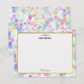 Regenbogen personalisierter Name Monogramm, Dankes Mitteilungskarte (Vorne/Hinten)