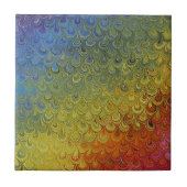 Regenbogen-Pfau-Marmor Fliese (Vorderseite)