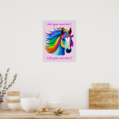 Regenbogen Pferd Anpassbar Poster (Küche)