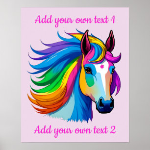 Regenbogen Pferd Anpassbar Poster