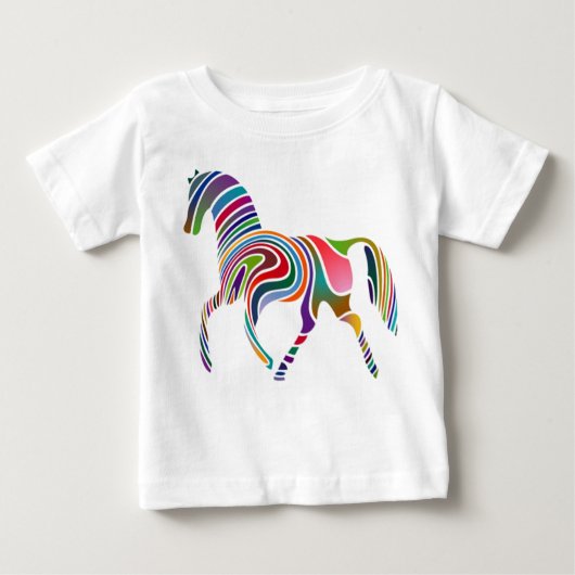 Regenbogen-Pferd Baby T-shirt (Vorderseite)