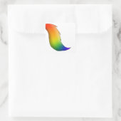 Regenbogen-Pferd/Unicorn-Schwanz Quadratischer Aufkleber (Tasche)