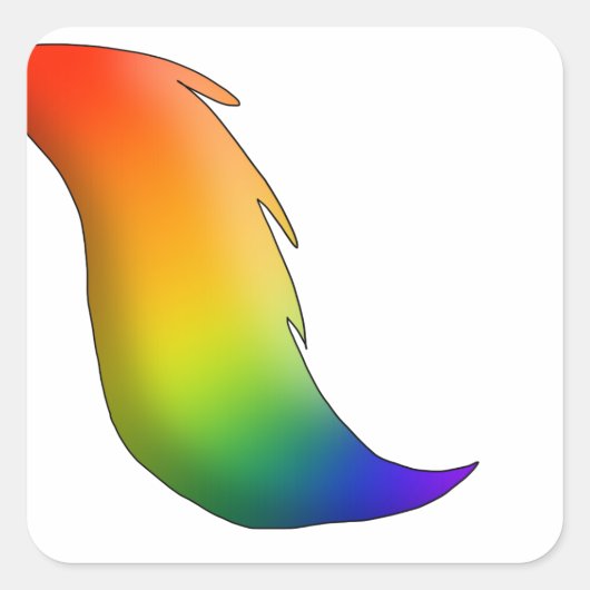 Regenbogen-Pferd/Unicorn-Schwanz Quadratischer Aufkleber (Vorderseite)