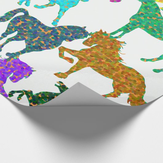 Regenbogen-Pferde - "Dotty über Pferde! " Geschenkpapier (Ecke)