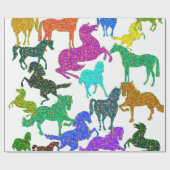 Regenbogen-Pferde - "Dotty über Pferde! " Geschenkpapier (Flach)
