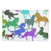 Regenbogen-Pferde - "Dotty über Pferde!" Kissenbezug (Rückseite)