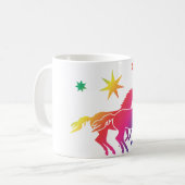 Regenbogen Pferde Kaffeetasse (Vorderseite Links)