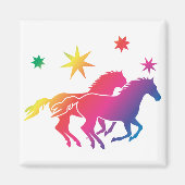 Regenbogen Pferde Magnet (Vorne)