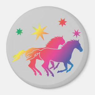 Regenbogen Pferde Magnet