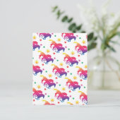 Regenbogen Pferde Postkarte (Stehend Vorderseite)