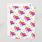 Regenbogen Pferde Postkarte (Vorne/Hinten)