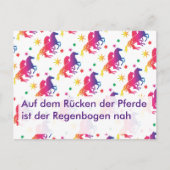 Regenbogen Pferdekarte Postkarte (Vorderseite)