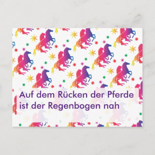 Regenbogen-Pferdekarte Postkarte
