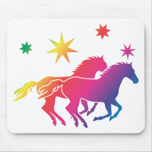 Regenbogen Pferdepaar Mousepad