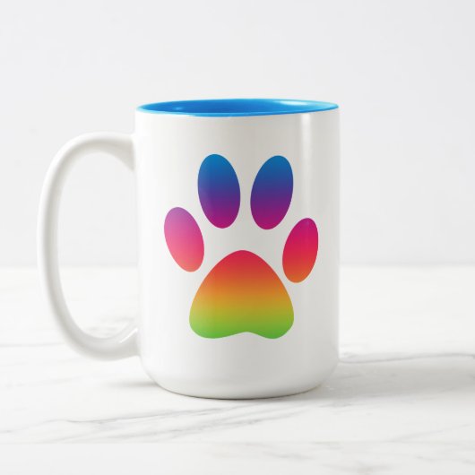 Regenbogen‑Pfotenabdruck‑Becher Zweifarbige Tasse (Links)
