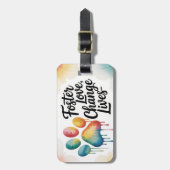 Regenbogen-Pfotenabdruck-Förderliebe-Haustier-Reis Gepäckanhänger (Vorderseite vertikal)