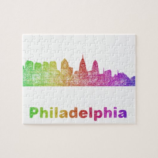 Regenbogen-Philadelphia-Skyline Puzzle (Horizontal)